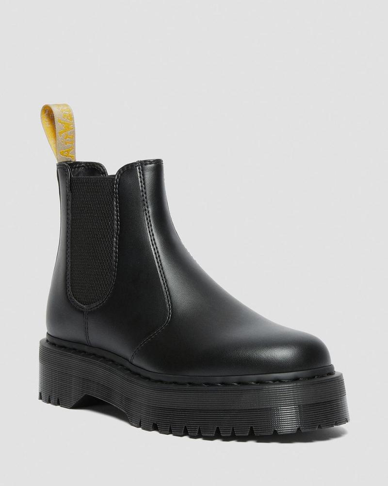 Botines Chelsea Dr Martens Vegan 2976 Felix Plataforma Hombre Negros | MX 309HAP